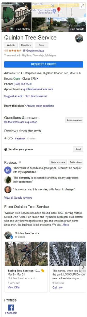 Google My Business Knowledge Panel